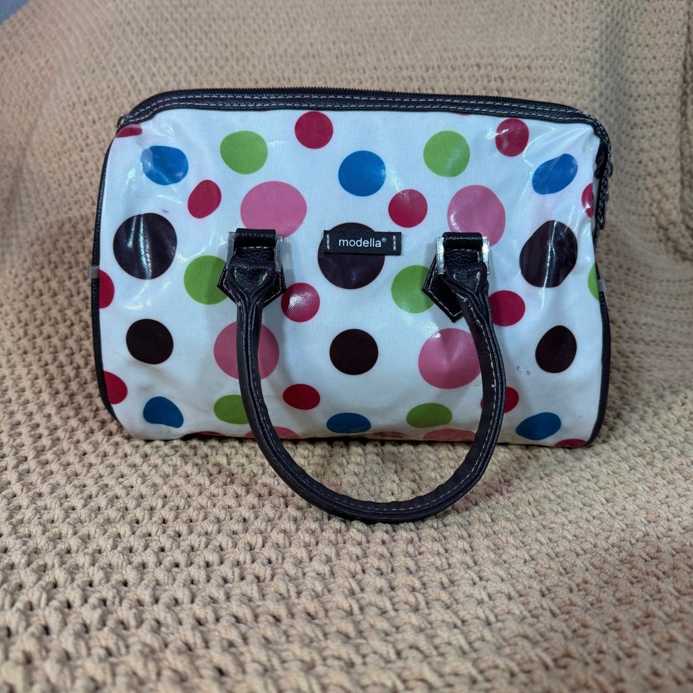 Modella Polka Dot Mini Handbag Y2K Retro Vinyl Purse